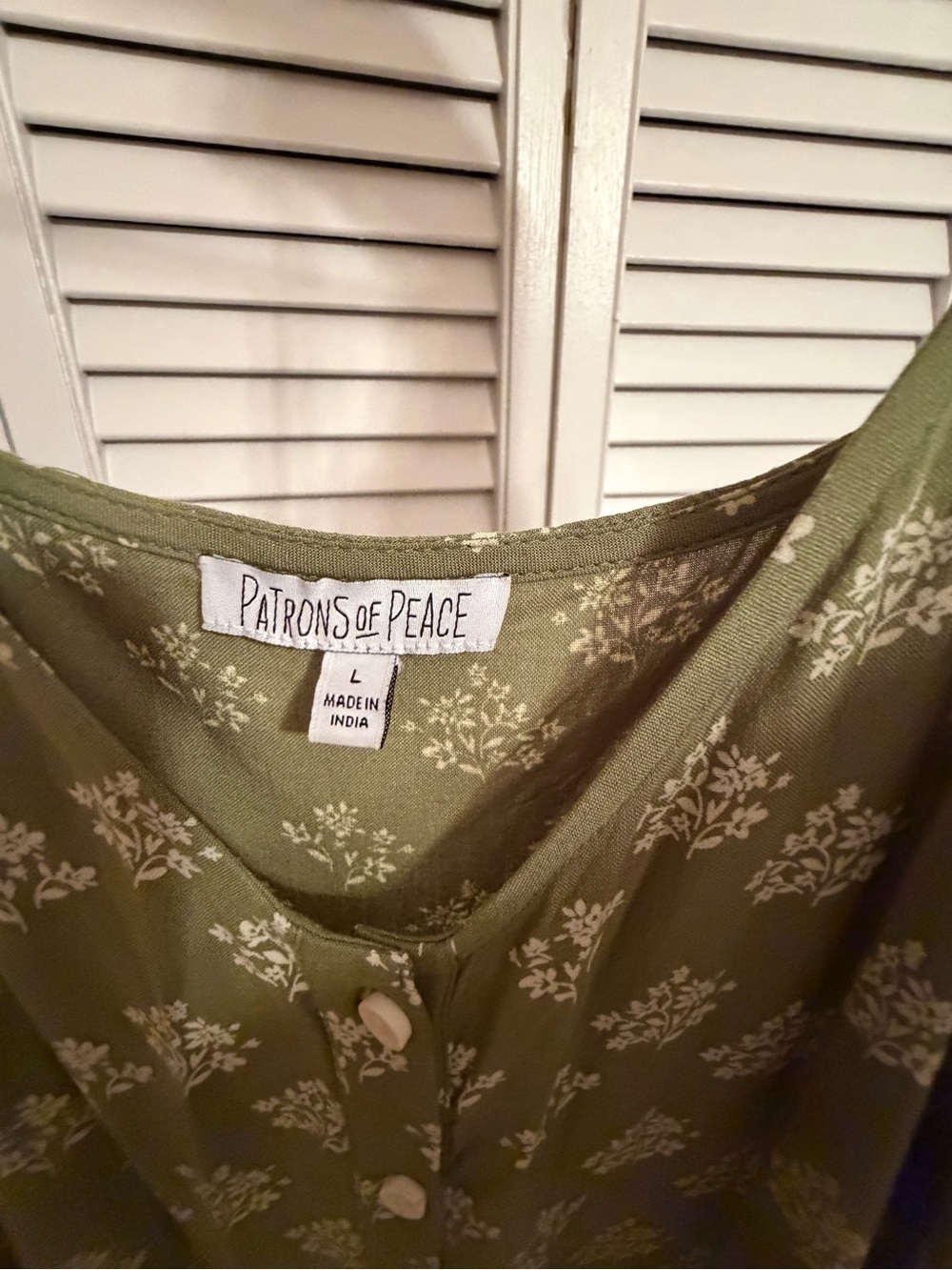 Patrons of Peace Olive Green Floral Spaghetti-Strap Maxi Dress - Picture 4 of 4